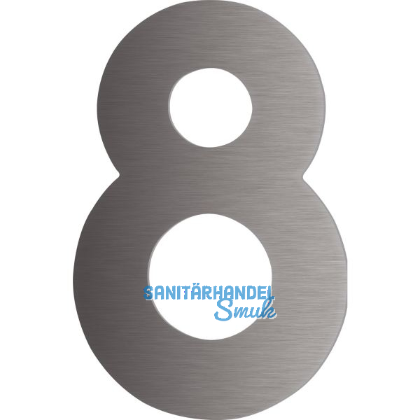 Hausnummer 8 - H�he 120 mm, mit 2 Gewindenocken M5, Edelstahl