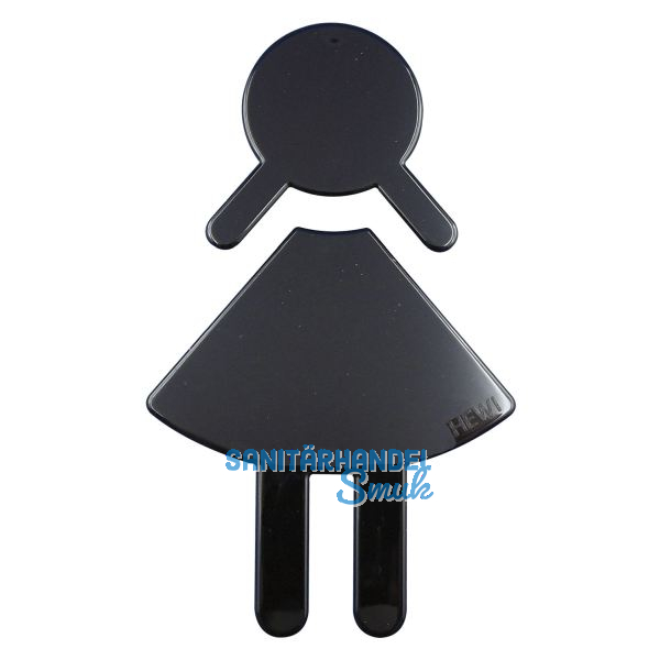 Symbol Frau selbstklebend, 87 x 150 mm, Nylon tiefschwarz