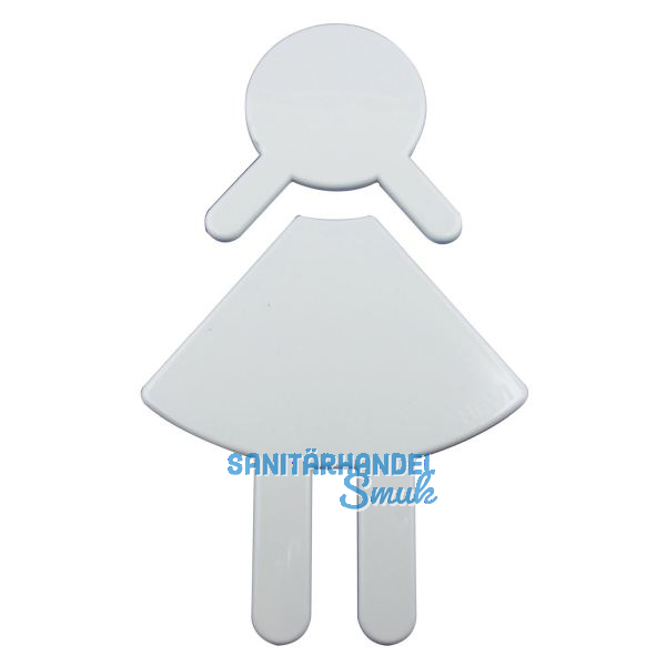 Symbol Frau selbstklebend, 87 x 150 mm, Nylon reinwei�