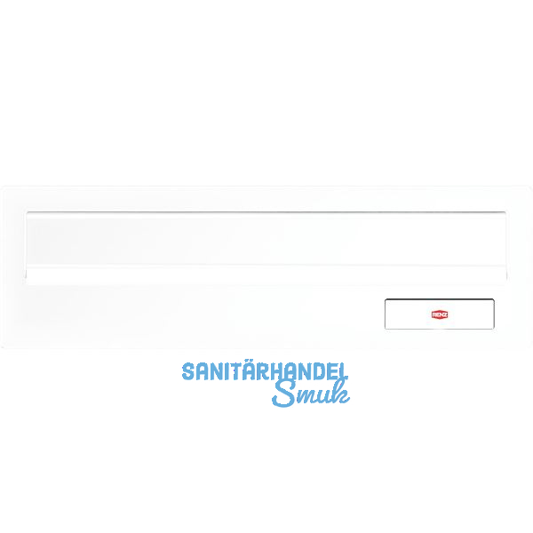 RENZ Frontplatte kombinierbar, eckig, 300 x 110 mm, Stahl wei� RAL 9016