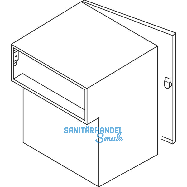 RENZ Durchwurfbriefkasten gerade,300x330x205 mm,Mauerst�rke 225mm,Stahl verzinkt