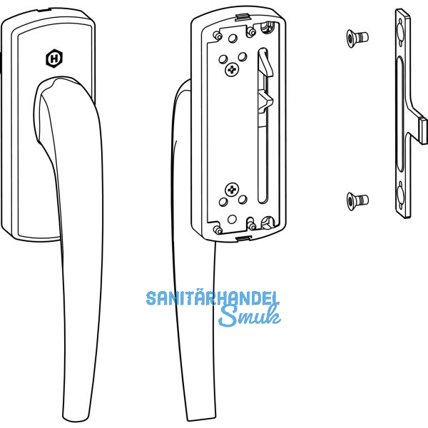 HAUTAU ATRIUM HKS Drehgriff 202 AG, f�r Aufsatzgetriebe, rechts, wei� RAL 9016