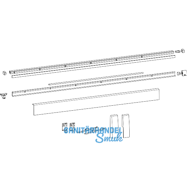 HAUTAU ATRIUM HKS 200Z/160S/SP Schienen-Set, FFB 720(750)-900 mm, wei�