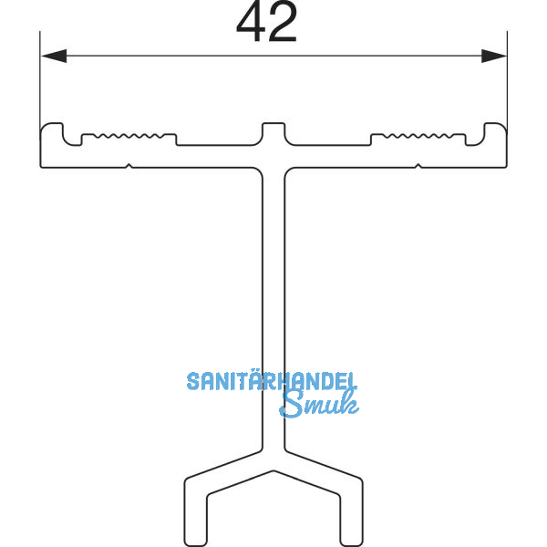 HAUTAU ATRIUM HS F�hrungsschiene Nr. 3, L=6500 mm, Alu silber eloxiert