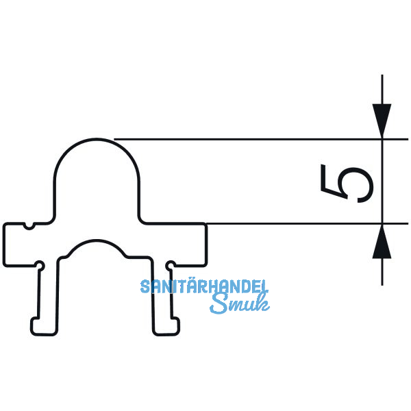 HAUTAU ATRIUM HS Laufschiene Nr. 24 TT2, H=5 mm, L=6500 mm, silber eloxiert