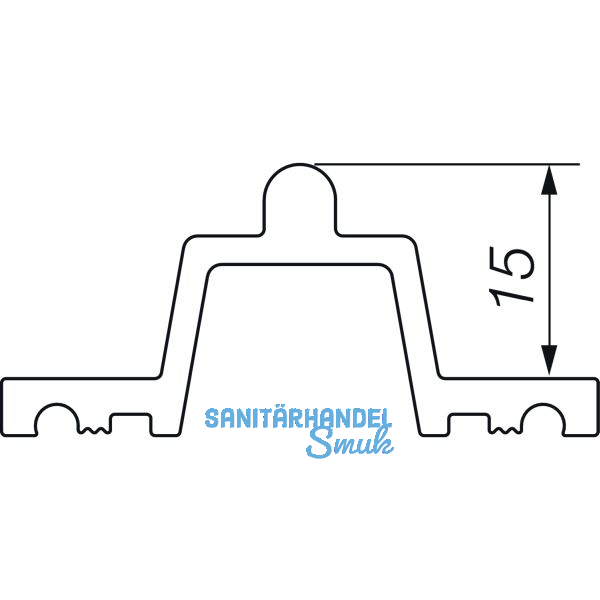 HAUTAU ATRIUM HS Laufschiene Nr. 26 Holz, H=15mm, L=6500 mm, silber eloxiert