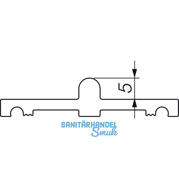 HAUTAU ATRIUM HS Laufschiene Nr. 27 Holz, H=5mm, L=6500 mm, silber eloxiert