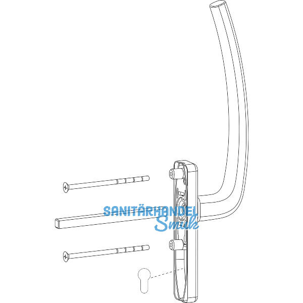 HAUTAU ATRIUM HS Griff PZ au�en mit Vierkant, TS 68-92 mm, Alu wei� RAL 9016