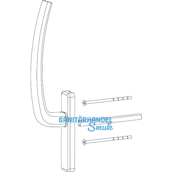 HAUTAU ATRIUM HS Griff innen mit Vierkantstift, TS 68-80 mm, Alu wei� RAL 9016