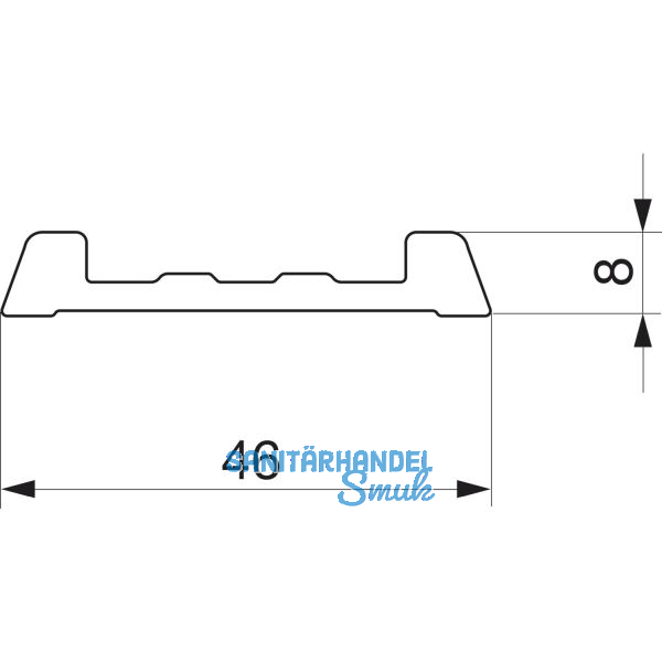 MACO Fiber-Therm Aufsatzschiene f. bewegliche Fl�gel L=5000 mm GFK silber
