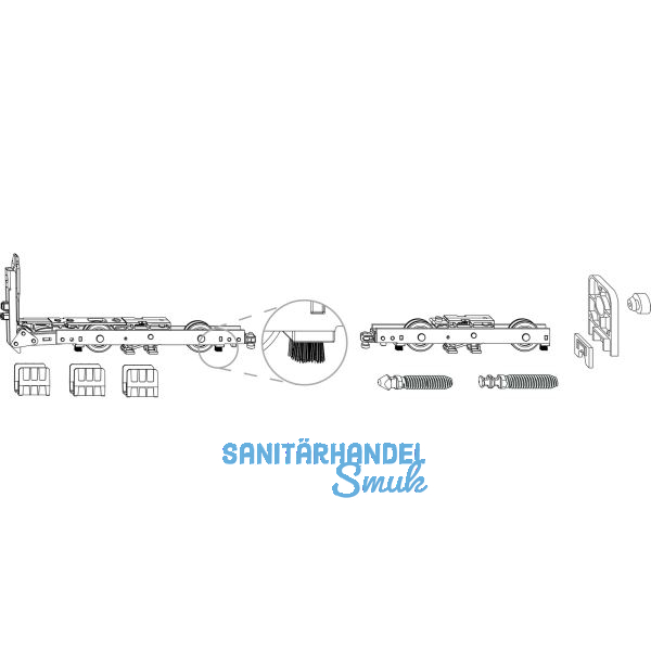 MACO HS Grundkarton Laufwagen 300 kg, mit B�rsten, silber (103065)