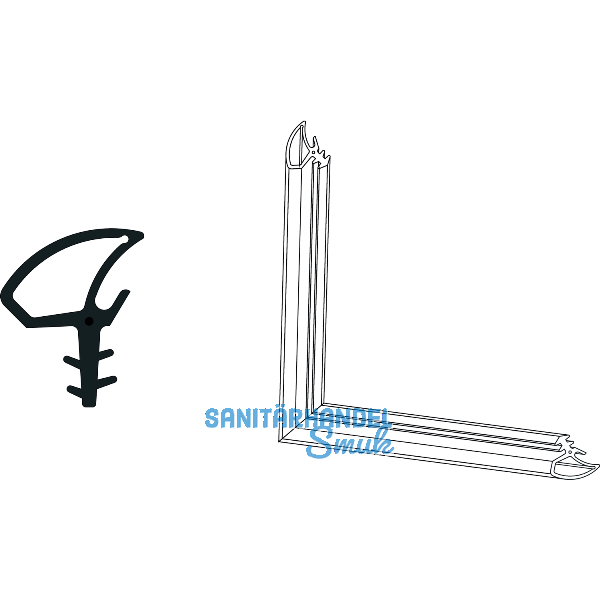 MACO HS Fl�geldichtung 2,5 x 2,5 m, Getriebeseite/unten, schwarz (476545)