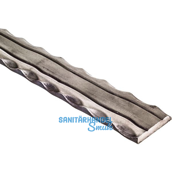 ARTEFERRO Handlauf seitlich geh�mmert, 40 x 8 x 3000mm mit Rillen,Schmiedeeisen