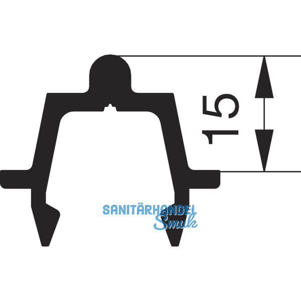 GU HS Laufschiene 15 P1635 f�r Bodenschwelle L=4000 mm silber eloxiert