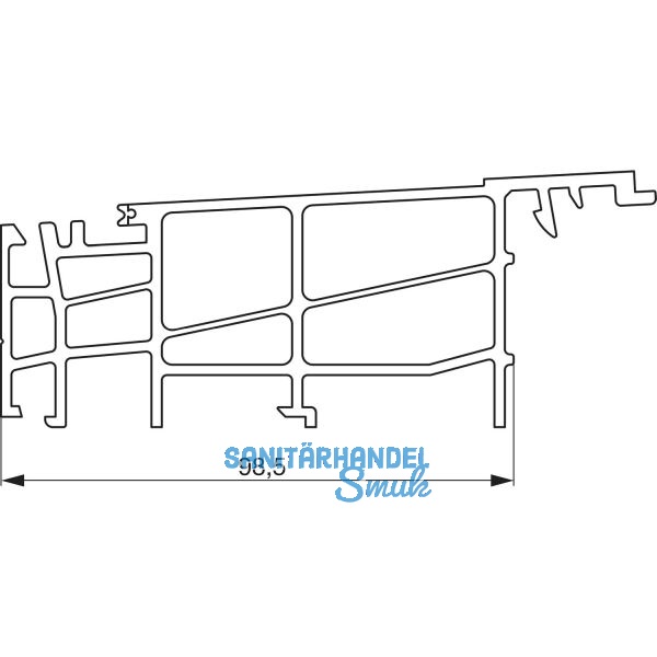 GU Thermostep 164/204 Grundk�rper Verbreiterungsprofil P1719 L=6700 mm silber