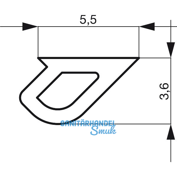 GU Thermostep 164/204 Dichtungsprofil P1645 L=3350 mm schwarz