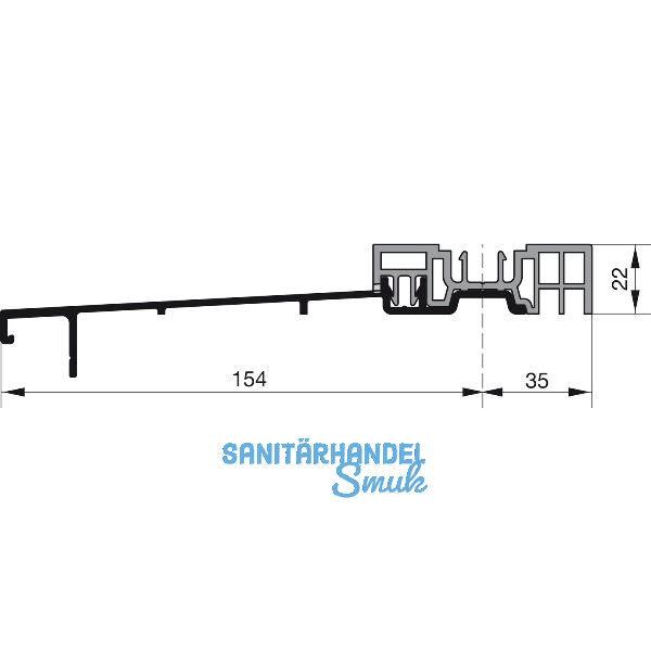 GU Timberstep 164 Grundk�rper Bodenschwelle L=6700 mm silber