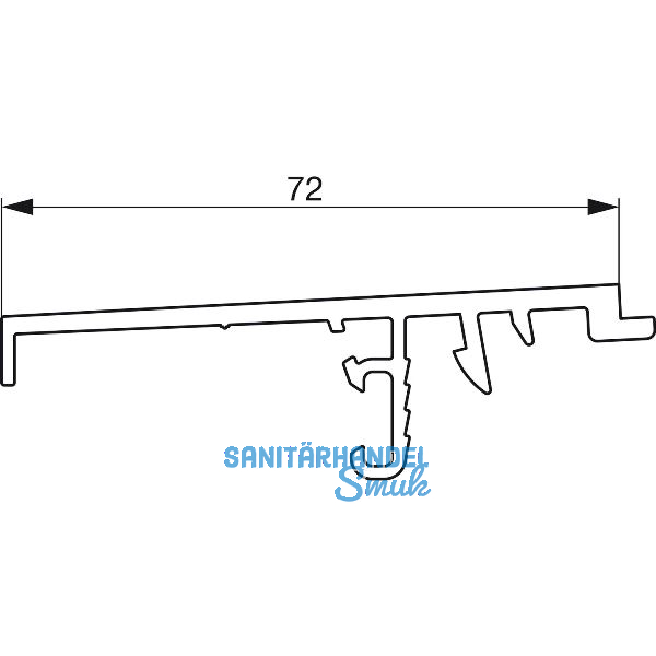 GU Thermostep 164 Wetterprofil 161 P1667 FA 28 L=6700 mm Alu silber eloxiert