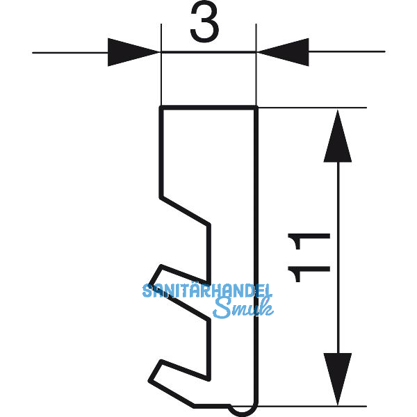 GU Thermostep/Timberstep Dichtungsprofil P859 zu Verbreiterung P1051, schwarz