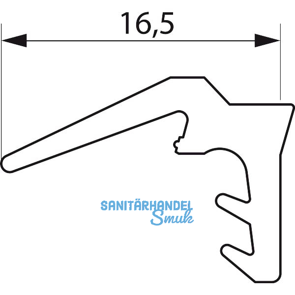 GU HS Dichtungsprofil P1156 oben, f�r F�hrungsschiene, schwarz
