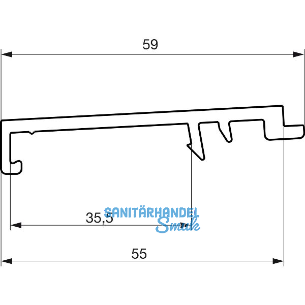 GU Thermostep 164/204 Wetterprofil 144 P2151, FA 28, L=6700 mm, auf Ma�, silber
