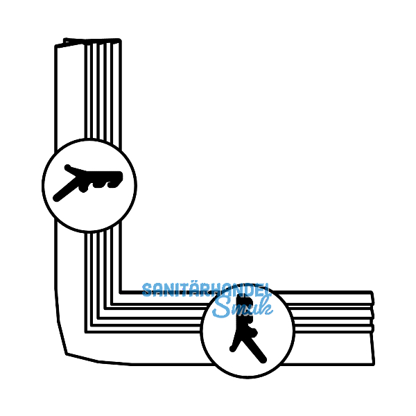 GU HS Dichtungsviertelrahmen P743, Ma�e 2500 x 2500 mm, grau