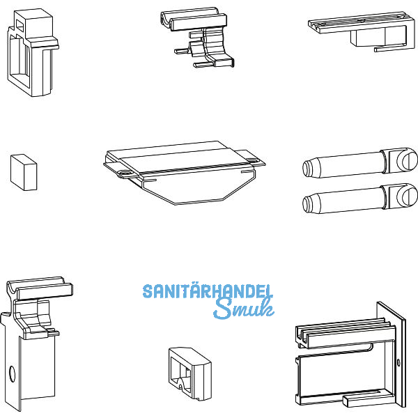 GU HS Zubeh�r-Beutel verdeckt liegend F�hrungsschiene P1850 Schema A grau