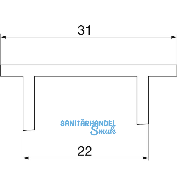 GU Thermostep 204 Zwischenprofil 31 P2122, L=6000 mm, Kunststoff grau