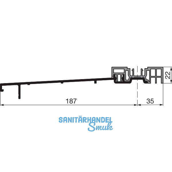 GU Timberstep 204 Grundk�rper Bodenschwelle L=6700 mm silber