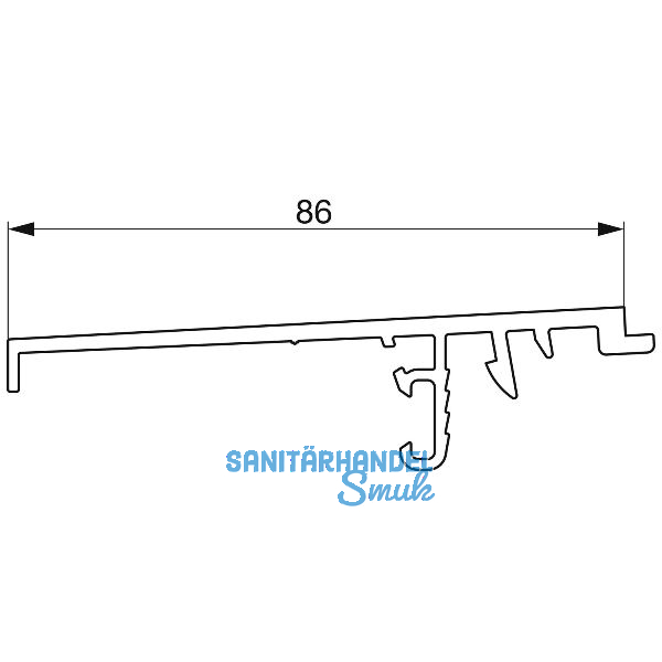 GU Thermostep 164 Wetterprofil 175 P1676 Fl�gelabstand 28 mm L=6700 mm silber