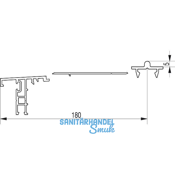 GU Thermostep 204 Trittschwellen-Set 5/180 L=3500 mm IV88-92 Alu silber