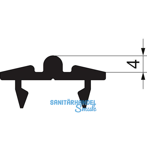 GU HS Laufschiene bb P2209 f�r Bodenschwelle L=6700 mm auf Ma� silber eloxiert