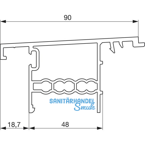 GU Thermostep 164/204 Wetterprofil 179 P1837, FA 28, L=6700 mm, silber eloxiert