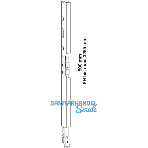 GU HS Getriebeverl�ngerung, L=500 mm, Alu silber eloxiert