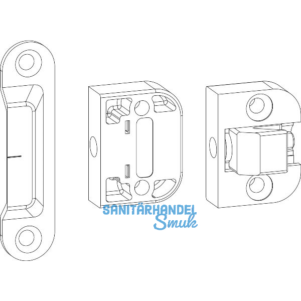 GU HS Mittelverriegelung senkrecht, Fl�gelabstand 10 mm, silber