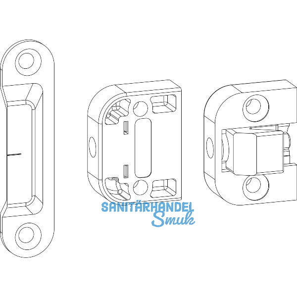GU HS Mittelverriegelung senkrecht, Fl�gelabstand 28 mm, silber