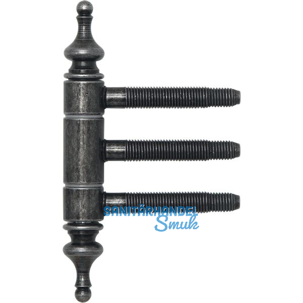 Einbohr-Zierband 3-teilig, mit Aush�ngesicherung, � 18 mm, Eisen schwarz Antik