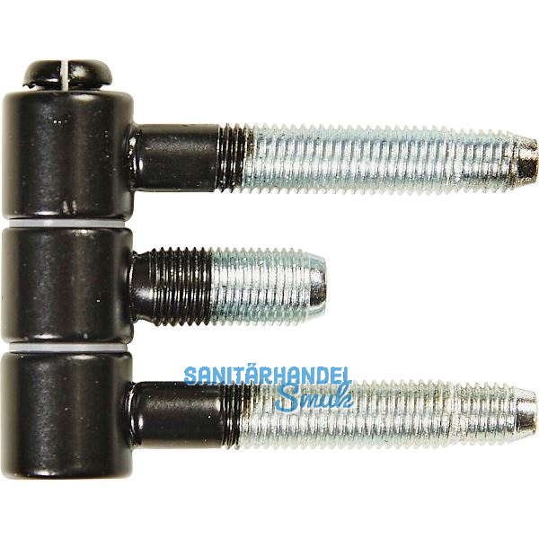 Stahlzargenband 3-teilig, Band 16x46,7mm,Stahl schwarz