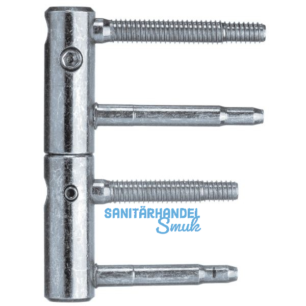 T�rband 3-DIM 2-tlg. Bolzen 65 bzw.55 mm, Tragkraft 80kg,� 20 mm,verzinkt silber