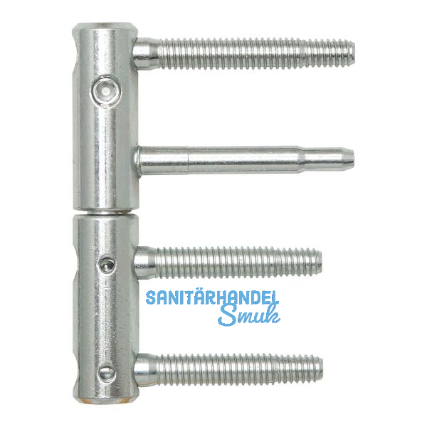 T�rband 3-DIM 2-tlg. Bolzen 65 bzw.55mm,Tragkraft 120 kg,� 20 mm,verzinkt silber