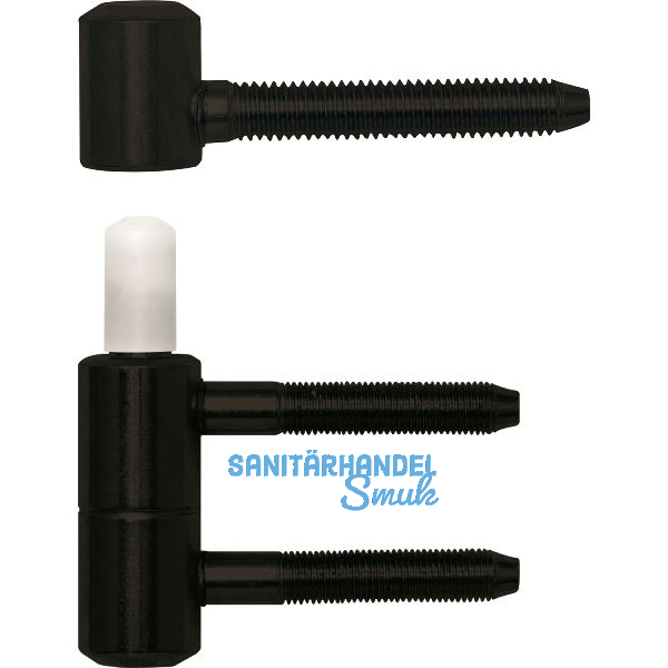 SFS Einbohrband 2-teilig f�r Futtert�ren, 16 mm, Stahl schwarz besch. RAL 9005