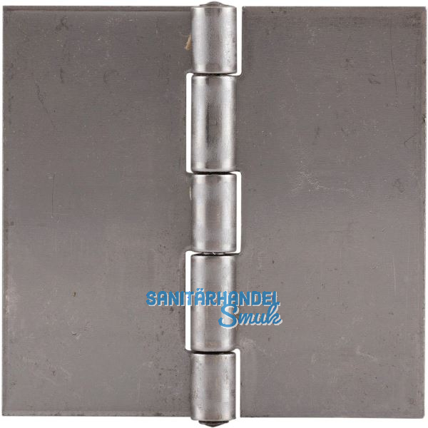 Anschwei�scharnier mit festem Stift, 60 x 60 x 1,5mm,Rollen � 6,7 mm, Edelstahl