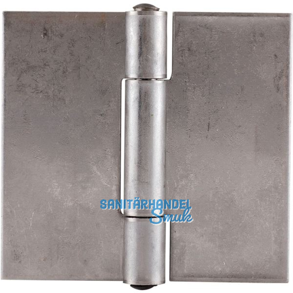 Anschwei�scharnier mit festem Stift, 65 x 60 x 2 mm,Rollen � 9,3 mm, Edelstahl