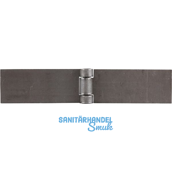 Anschwei�scharnier mit festem Stift, 200 x 40 x 4mm,Rollen � 15,5mm,Stahl blank