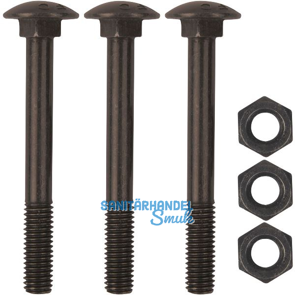 Schraubenset f�r Langband einseitig 400mm, Schwalbenschwanz, schwarz verzinkt