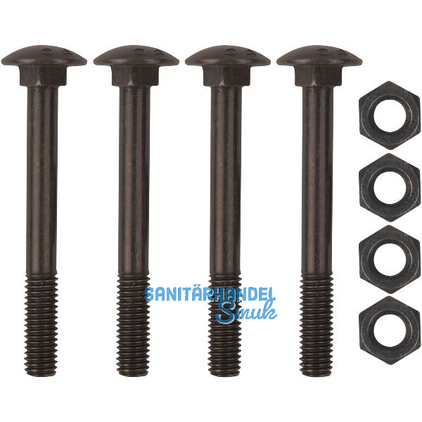 Schraubenset f�r Langband mittig gerollt 600mm, Stahl schwarz verzinkt