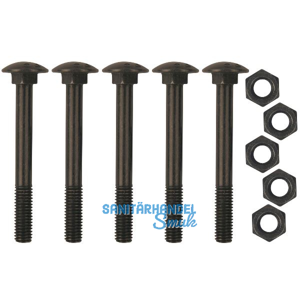 Schraubenset f�r Langband mittig gerollt 800mm, Stahl schwarz verzinkt