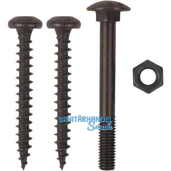 Schraubenset f�r Langband einseitig gerollt 300mm, Stahl schwarz verzinkt