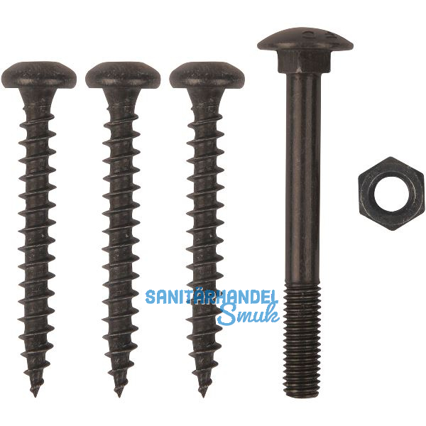 Schraubenset f�r Langband einseitig gerollt 400mm, Stahl schwarz verzinkt