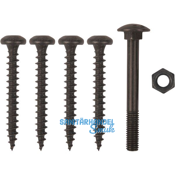 Schraubenset f�r Langband einseitig gerollt 700-1000mm, Stahl schwarz verzinkt